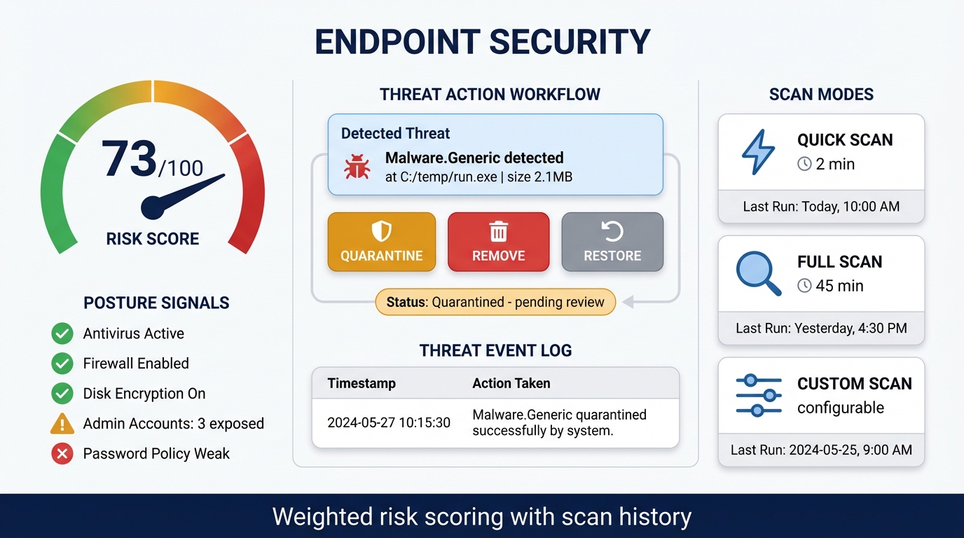Security posture and threat operations dashboard